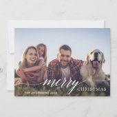 Joyeux Noël moderne Script Carte photo de vacances (Devant)