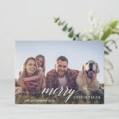 Joyeux Noël moderne Script Carte photo de vacances (Debout devant)