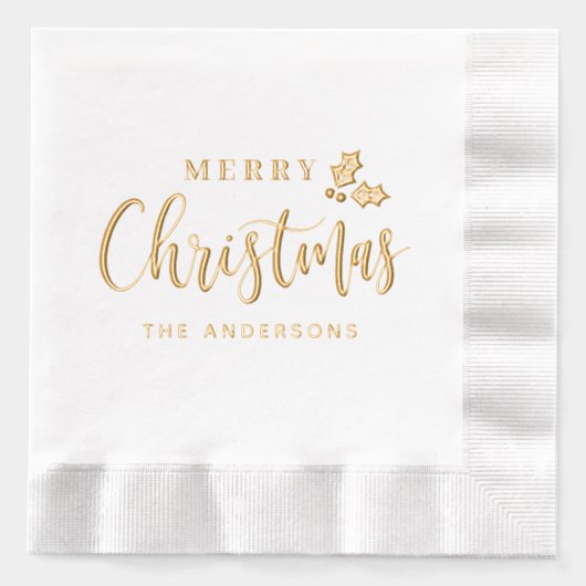 Joyeux Noël moderne Script Fête Personnalisée (Recto)