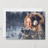 Joyeux Noël moderne Script photo 2 carte (Devant)