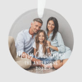 Joyeux Noël moderne Script Photo de famille person (devant)