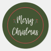Joyeux Noël moderne | Sticker vert et rouge (Devant)