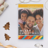 Joyeux Noël Moderne Stripes Photo Foil Vacances