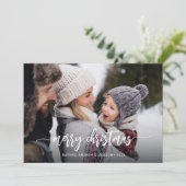 Joyeux Noël moderne une photo carte de vacances (Debout devant)