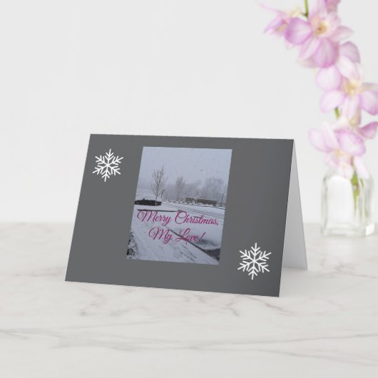 Joyeux Noël, Mon Amour, Carte de voeux pliée (Orchidée)