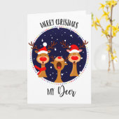 Joyeux Noël mon renne de cerf carte ami amant aman (Fleur jaune)