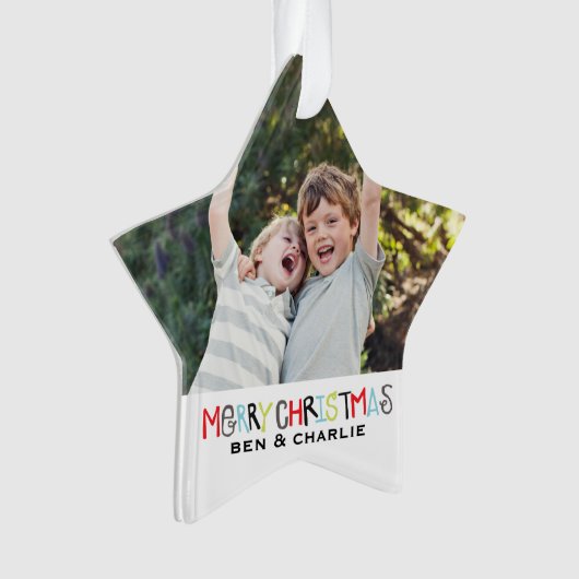 Joyeux Noël | Monogramme de l'ornement étoilé (devant)