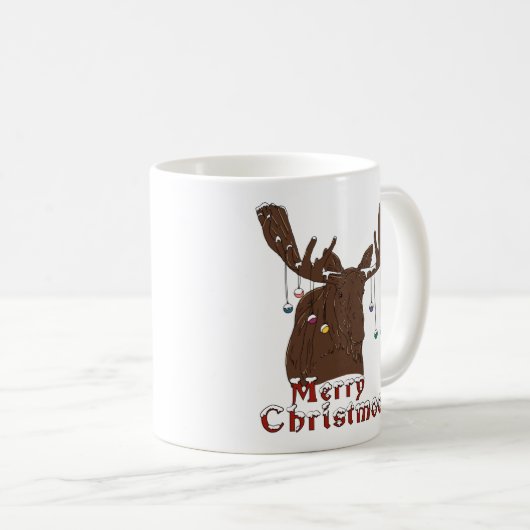 Joyeux Noël Moose Coffee Mug (Devant droit)
