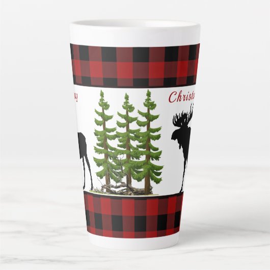 Joyeux Noël Moose Latte Mug (Devant)