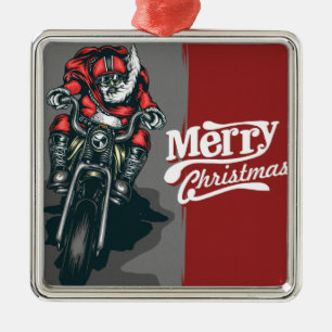 Joyeux Noël Moto Père Noël Ornement