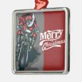 Joyeux Noël Moto Père Noël Ornement (Gauche)