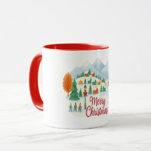 Joyeux Noël – Mug combo Village d'hiver de vacance