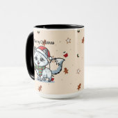 Joyeux Noël | Mug de Noël Chien Mignon (Devant gauche)