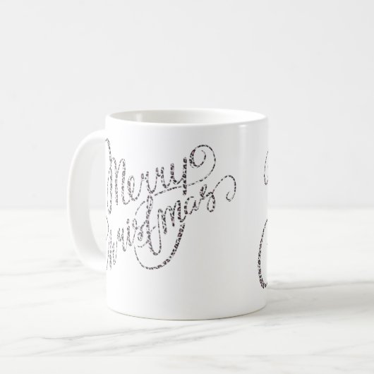 Joyeux Noël - Mug Empreinte de léopard rose (Devant gauche)