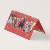 Joyeux Noël Multi Photo Red Gold Carte (Front)