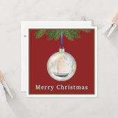 Joyeux Noël Nautique Carte Plat Personnalisable (Devant/Arrière en situation)