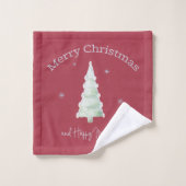 Joyeux Noël neige sur les flocons de neige des arb (Gant de toilette)