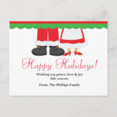 Joyeux Noël Noël Père Noël & Mme Carte postale (Devant)