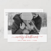 Joyeux Noël noir et blanc Carte photo (Devant / Derrière)