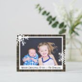 Joyeux Noël Noir Plaid Carte photo de famille (Debout devant)