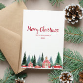 Joyeux Noël Nom de famille Carte de vacances pliée