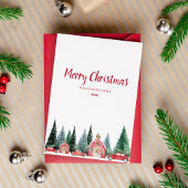 Joyeux Noël Nom de famille Carte de vacances pliée