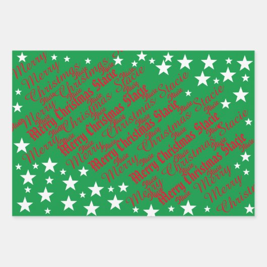 Joyeux Noël Nom Photo Feuilles de papier d'envelop (Devant)