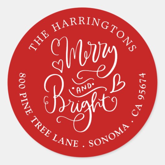 Joyeux Noël Nom Retourner Adresse Étiquettes (Devant)