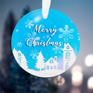 Joyeux Noël Nouvel An 2023 Maison Blanche Bleue ne
