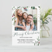 Joyeux Noël Nouvelle maison Faire-part mobile Phot (Debout devant)