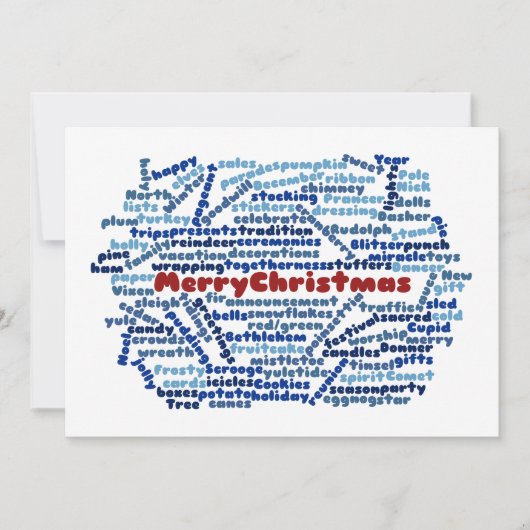 Joyeux Noël - Nuage de mots - Carte de voeux (Devant)
