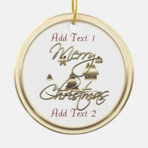 Joyeux Noël Or Ajouter Ornement Texte