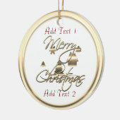 Joyeux Noël Or Ajouter Ornement Texte (Gauche)