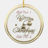 Joyeux Noël Or Ajouter Ornement Texte (Dos)