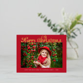 joyeux Noël or lettrage carte de voeux (Debout devant)