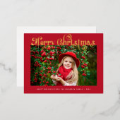 joyeux Noël or lettrage carte de voeux (Recto/Verso)