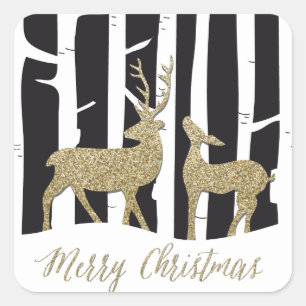 Joyeux Noël or planettering cerfs autocollant