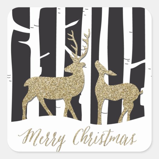 Joyeux Noël or planettering cerfs autocollant (Devant)