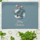 Joyeux Noël Ornament Serviette de cuisine (Plié)