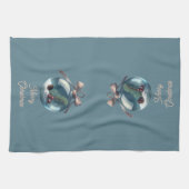 Joyeux Noël Ornament Serviette de cuisine (Horizontal)