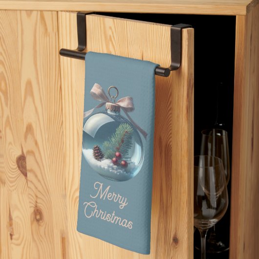Joyeux Noël Ornament Serviette de cuisine (Pliage en tiers)