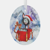 Joyeux Noël Ornement de chat personnalisé (Avant droite)