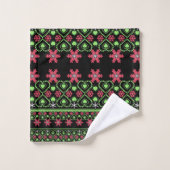 Joyeux Noël ornemental flocon de neige (Gant de toilette)