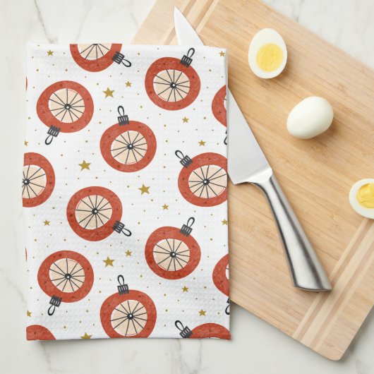 Joyeux Noël Ornements de vacances Serviette de cui (Quart Plié)