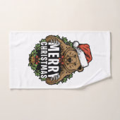 Joyeux Noël Ours Brun (Serviette à main)