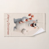 Joyeux Noël Ourson Polaire Mignon Design (Serviette à main)