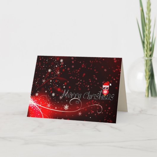 joyeux Noël owl carte de voeux (Devant)