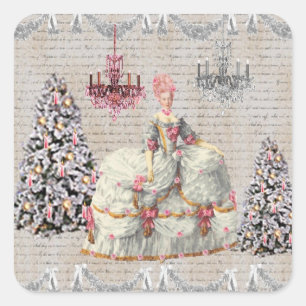 Joyeux Noel Palace de Versailles ~Marie Antoinette Vierkante Sticker