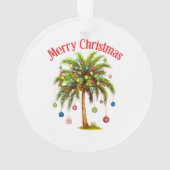 Joyeux Noël Palm Tree Light Hawaiian Tropical (dos)
