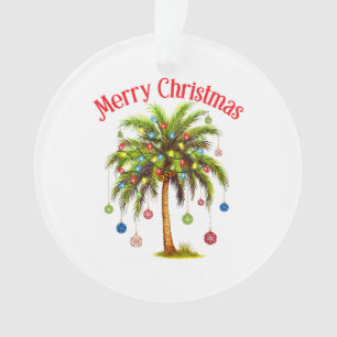 Joyeux Noël Palm Tree Light Hawaiian Tropical